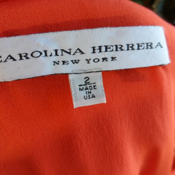 Carolina Herrera Orange Tweed Sheath Dress Size 2 - Picture 15 of 16